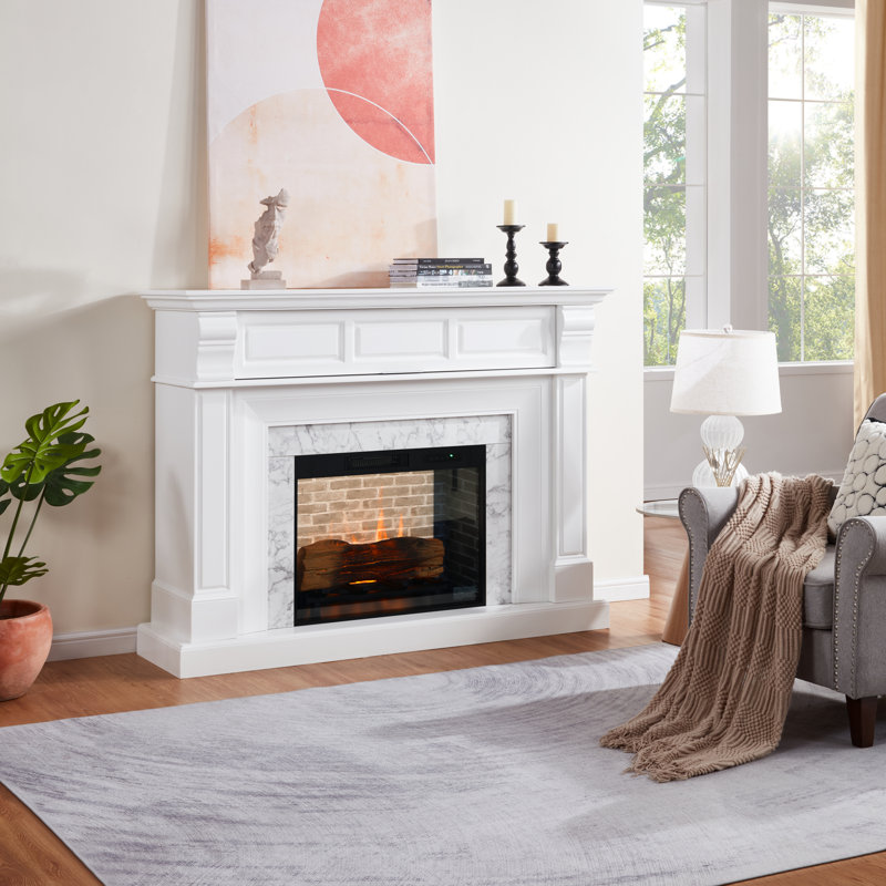 Red Barrel Studio® 62IN GRAND MARBLE MANTEL FIREPLACE & Reviews